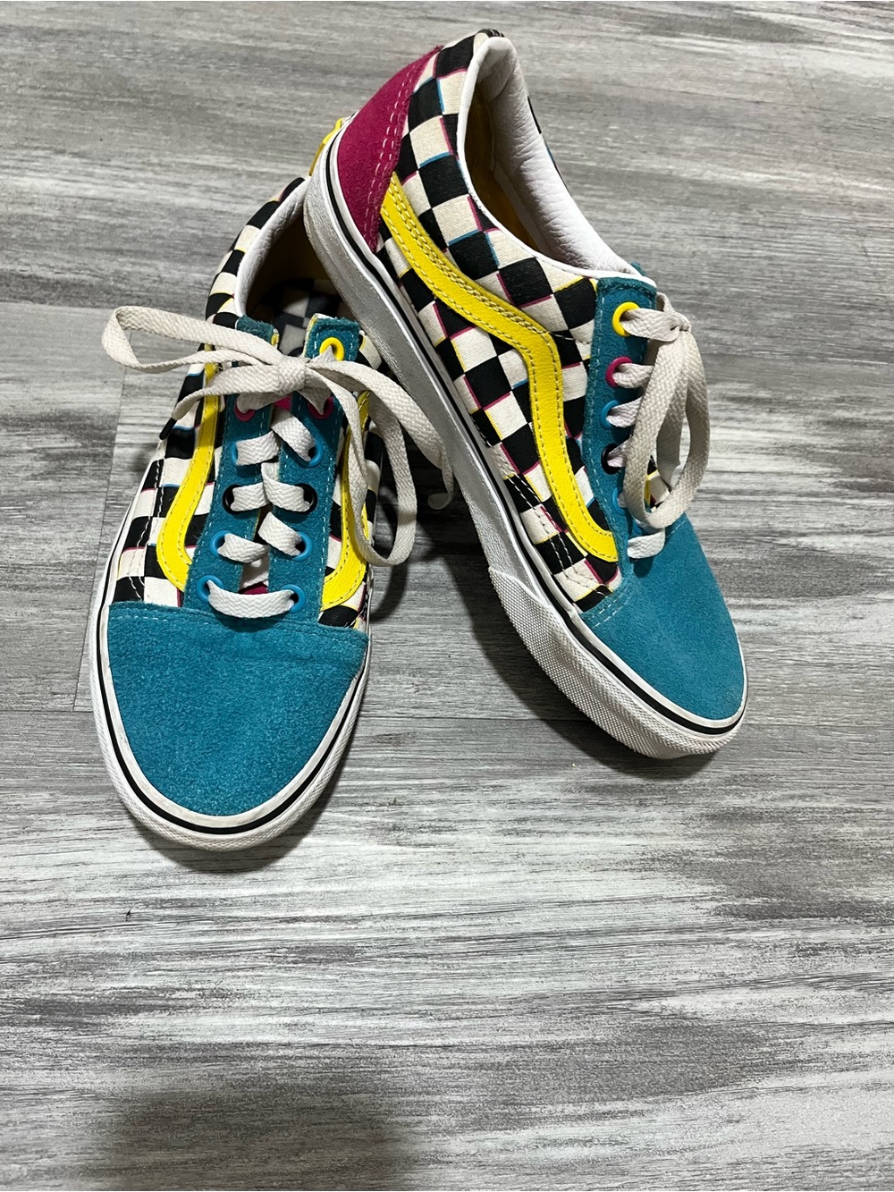 Vans Old Skool Crazy Checks Sneakers Skate Shoes Rare